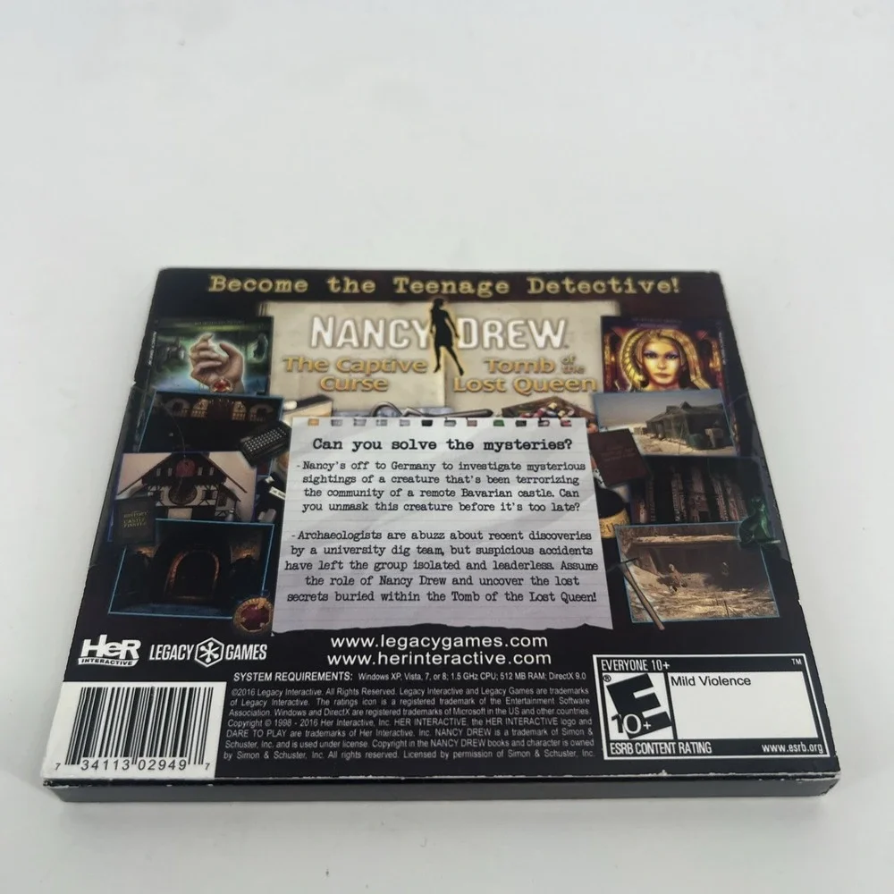 Nancy Drew 2 Pack Vol 2 Legacy Amazing Adventure Games PC